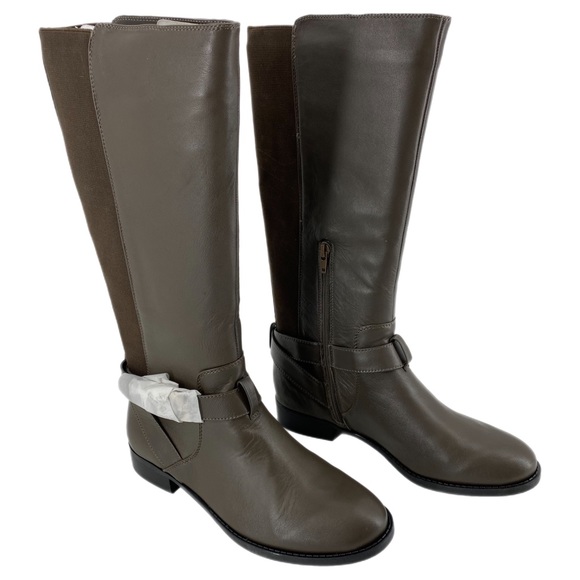 Sole Society So-Maddy Dark Mushroom Napa Angel Leather Boots - Picture 2 of 10